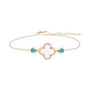 BFB60917PL. 14K Solid Gold Diamond and Gemstone Bracelet